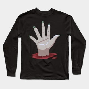 Hand stretches from the grave to the High Five Long Sleeve T-Shirt